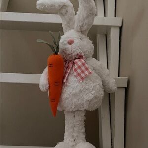 White Plush Bunny with Carrot